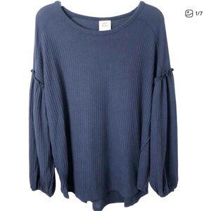 Knox Rose Deep Blue Long Sleeve Top